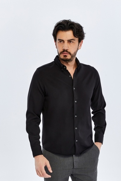 trender Cămașă bărbătească 12-10167 Negru