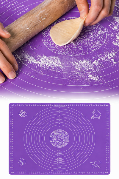 omilife Silikon Hamur Açma Yoğurma Matı Skalalı Kaymaz Yapışmaz Kolay Temizle...