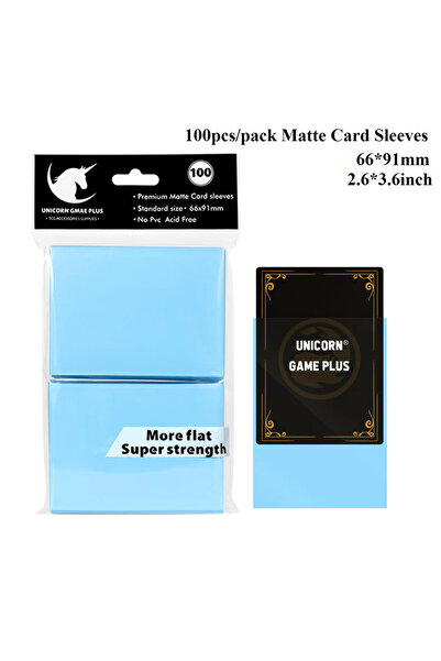 Choice16 Lake blue 100PCS 66x91mm Matte Standard Size Card Sleeves TCG Tradin...