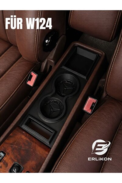 ERLİKON W124 Orta Konsol PREMIUM Bardaklık (Çift Hazneli)(SİYAH)