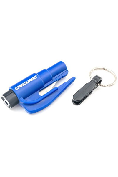 CarGuard Cutter de urgență tip breloc + Spărgător de geamuri Albastru