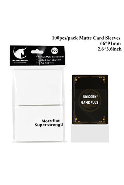 Choice1 White 100PCS 66x91mm Matte Standard Size Card Sleeves TCG Trading Car...
