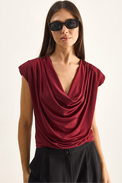 Bianco Lucci Γυναικεία μπλούζα από βισκόζη με επένδυση και γιακά Degaje 28008...