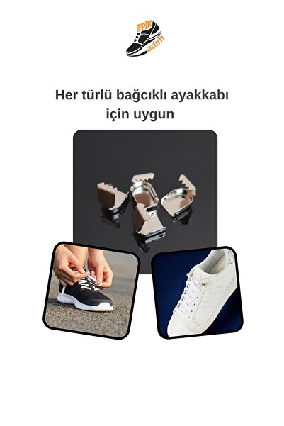 EPİK ADIM 10'lu Yedek Metal klips - Yassı Bağcık Uyumlu