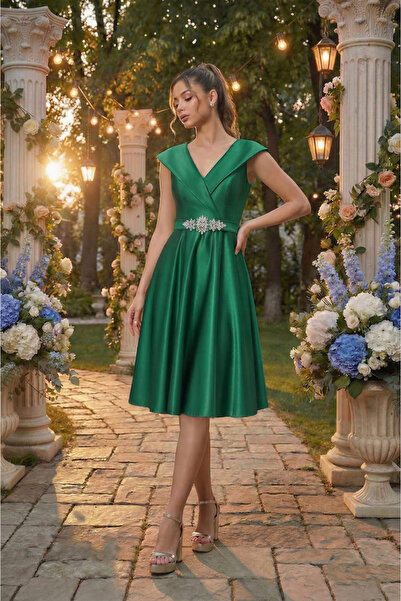 Sienna Fashion Elegant emerald green Frida dress