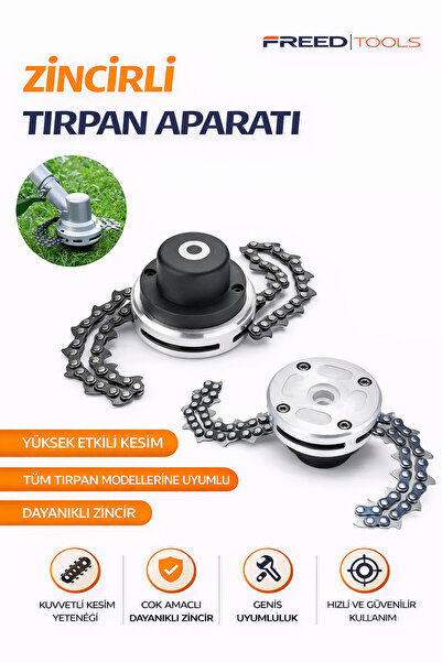 FREED TOOLS Zincirli Tırpan Aparatı Başlık Ot Biçme Zincirli Misina Benzinli ...