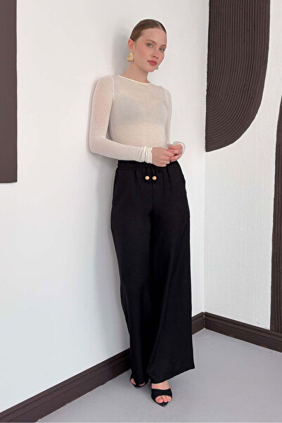 Lady Pixie Λινό παντελόνι με δέσιμο