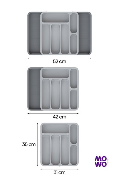 MOWO Double-Sided Extendable Practical Drawer Spoon Holder Organizer, Kitchen Organizer
