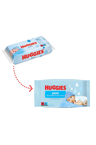 Huggies Set Servetele umede Pure, 3 x 56 bucati,