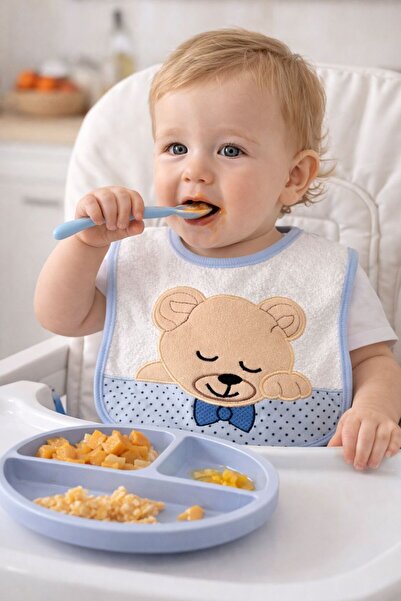Pico Baby Patterned Baby Boy Bib / Blue