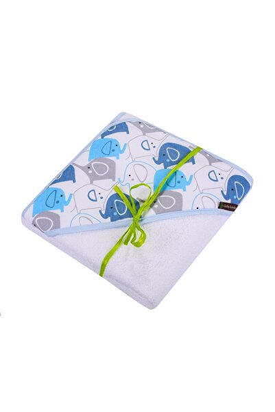DuetBaby Bamboo fiber hooded towel 100x100 cm Blue Elefants