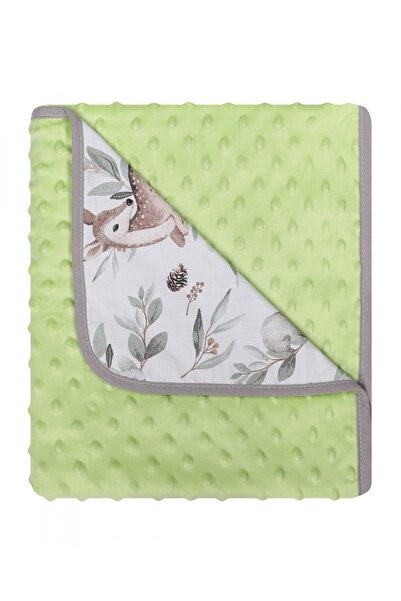 DuetBaby Paturica cu doua fete Minky si bumbac 80x90 cm Green Forrest