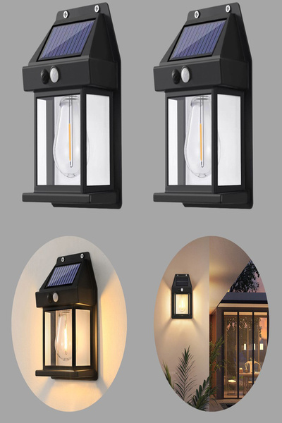 Tor Store 2'li Set Güneş Enerjili Rustik Ampül Gün Işığı Solar Lamba Bahçe Ba...