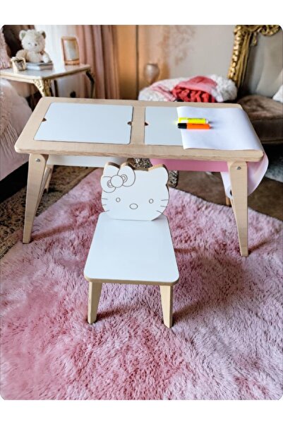 Asrimo mobilya Yaz Sil Yüzeyli Kontraplak Hello Kitty Katlanır Çocuk Aktivite...