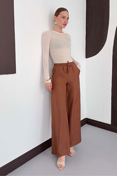 Lady Pixie Λινό παντελόνι με δέσιμο