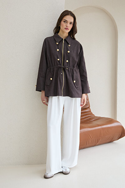 Melike Tatar Τζιν καπέλο με κουμπιά 32-2779