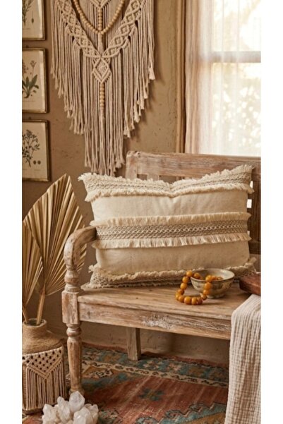 oiphome Μποέμ αμερικάνικο χοντρό λινό ύφασμα 43x43 κάλυμμα μαξιλαριού