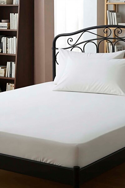 Rivaİstanbul Λευκό Βαμβακερό Διπλό Εφαρμοσμένο Σεντόνι 160x200