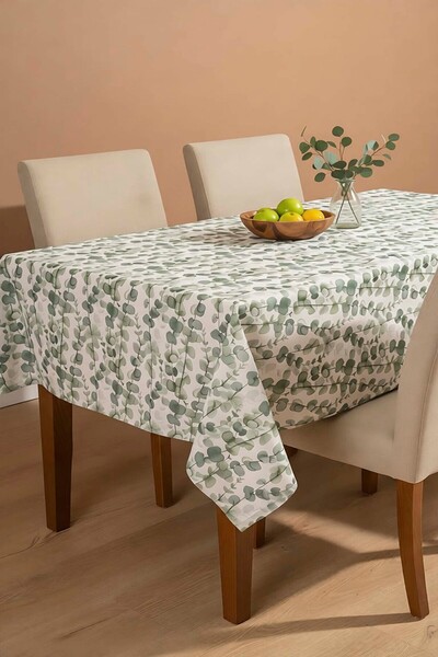 Rivaİstanbul Κάλυμμα τραπεζιού με σχέδιο ευκάλυπτου, πανί σερβίτσιο, κάλυμμα ...