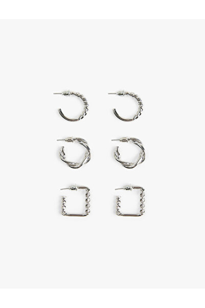 Koton Set of 3 Twist Hoop Earrings