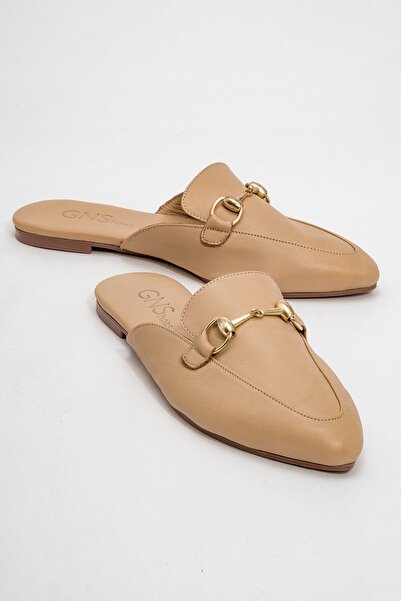 GNS Shoes Γυναικείες παντόφλες VALERIA από γνήσιο δέρμα με κούμπωμα σε σχήμα ...