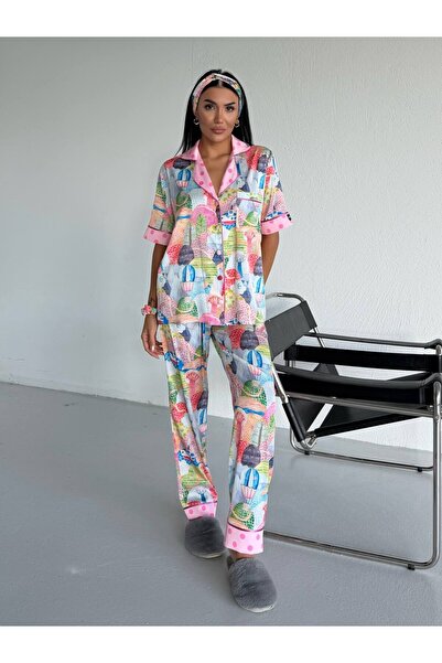 delis Γυναικείο σετ πιτζάμες δύο τεμαχίων, με κουμπιά – 2500371, Playful World