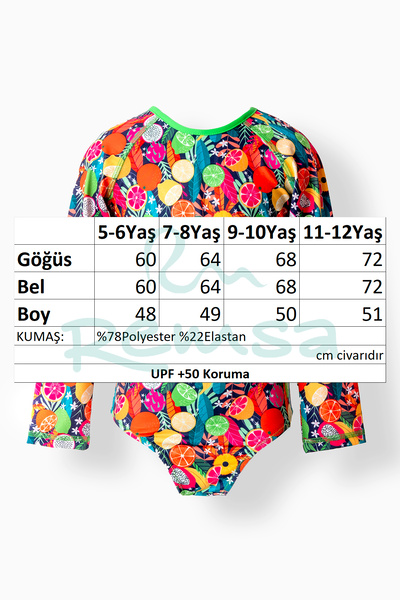 NEOPY Costum de baie pentru fete cu protecție UV, cu mâneci lungi și spate deschis 5201 Verde