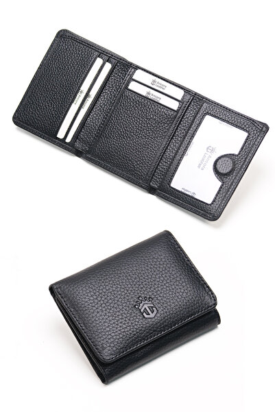 Ancora Leather Hakiki Deri Gizli Mıknatıslı Ünisex Cüzdan-46200-Siyah