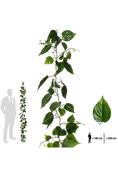 Roberto Rossi Ghirlanda artificiala scindapsus 220 cm verde cu protectie UV
