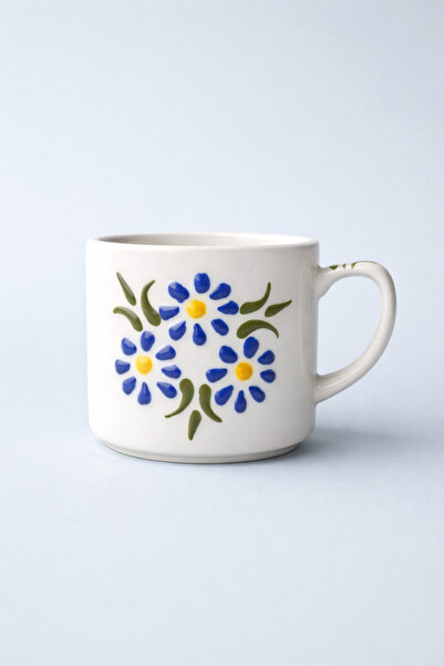 betüslesin Handmade Flower Patterned Ceramic Mug Coffee Cup Gift
