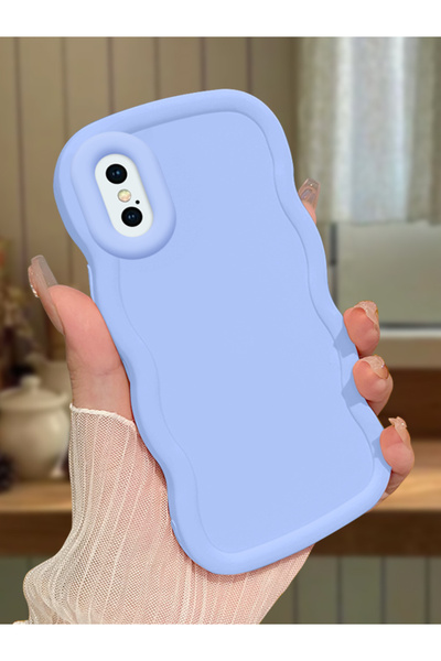Hontinga iPhone XS Uyumlu Darbeye Dayanıklı Basit Mavi Silikon Telefon Kılıfı