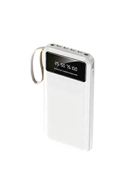 Ege Case Dijital Göstergeli Kablolu 4 Çıkışlı Powerbank 10.000 mAh Taşınabili...