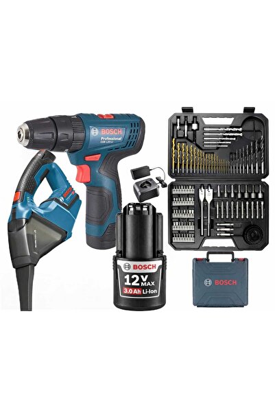 Bosch Gsr 120 Li 3 Ah TEK Akülü Vidalama + Gas 12 Şarjlı Araç SÜPÜRGESİ + V-L...