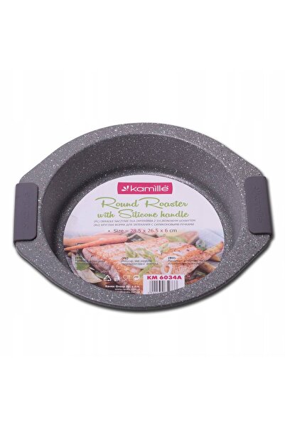 Kamille baking tray, 26.5x28.5x6 cm, marble, gray
