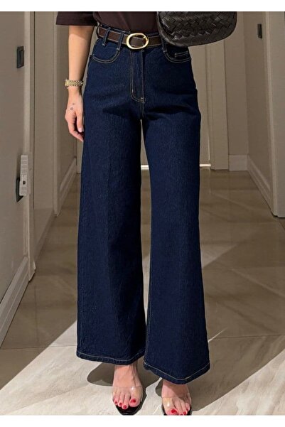 Utica Jeans Ζερζέρ Καμπάνα Παλάτσο Τζιν με ζώνη