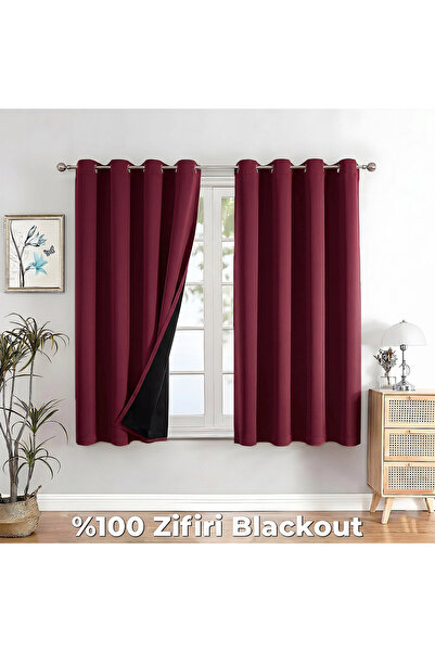 MebelPort Curtain 100% Zifiri Blackout Kuşgözü dikim Tek kanat Fon Perde