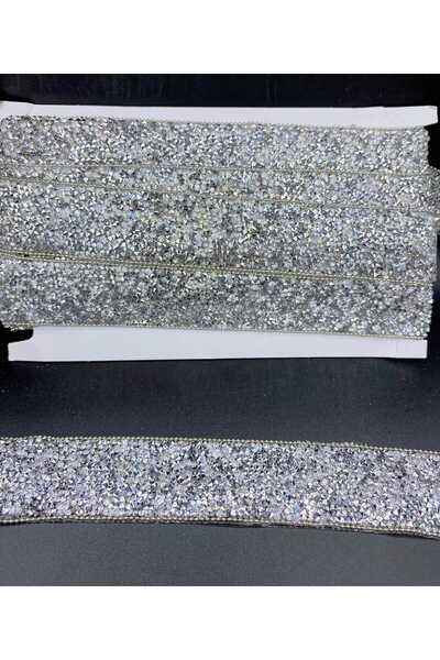 hobimixhobimix 3 cm Silver Stripe Stone 1 Meter - Decorative Stripe Stone