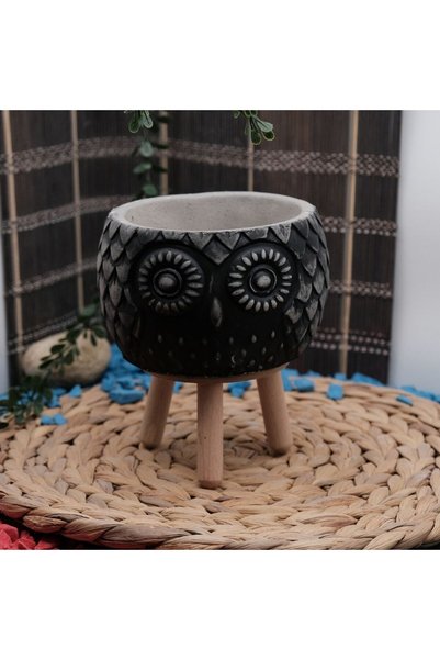ADAA BAYKUŞ MOTİFLİ DEKORATİF BETON SAKSI