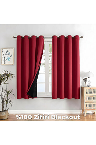 MebelPort Curtain 100% Αδιαφανής Κουρτίνα Φόντου με Κρίκους για Τοποθέτηση Μο...