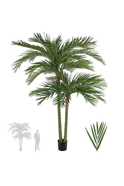 Roberto Rossi Palmier artificial H220cm Areca De Luxe cu 2 trunchiuri