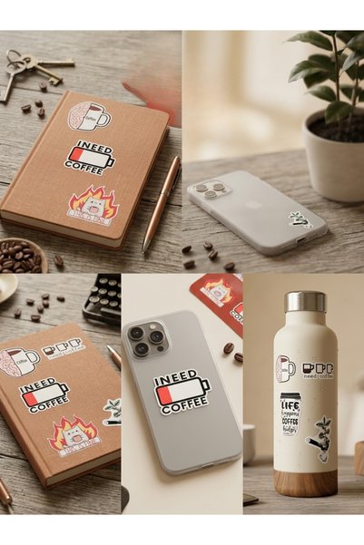 gokmentoy Coffee Themed Barista Sticker Set 3