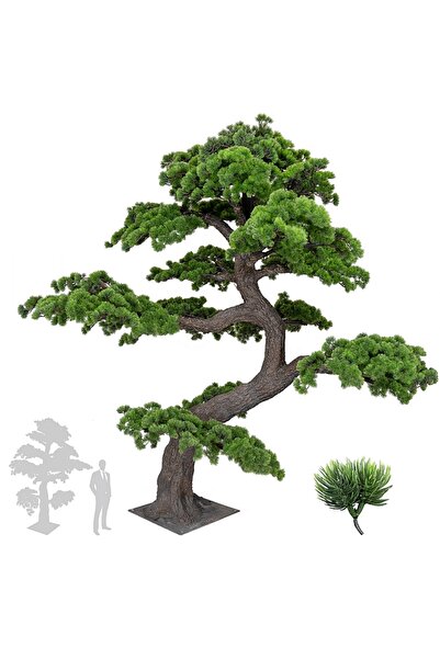 Roberto Rossi Bonsai artificial H250cm Pin cu trunchi din fibra de sticla, co...