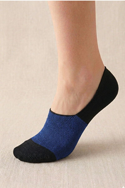 LYKOS 1 ζευγάρι ανδρικές βαμβακερές μαύρες-μπλε κάλτσες μπαλαρίνας με σιλικόν...