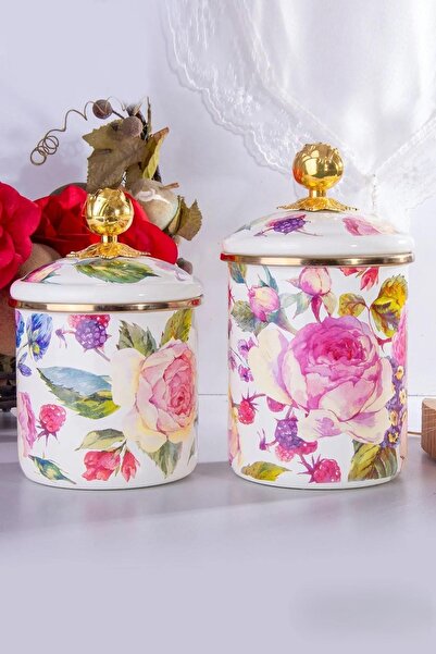 Empressco Emaye Kavanoz 2'li Set Rose Deluxe