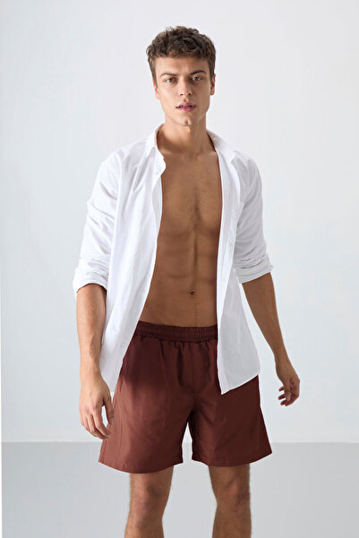 TOMMY LIFE Καφέ ανδρικό σορτς κολύμβησης Quick Dry Standard Fit - 81237