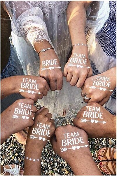 Patladı Gitti Bride To Be 1 Bride 10 Team Bride Gümüş Renkli Geçici Dövme Mod...
