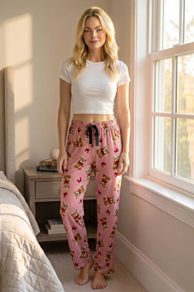 Roza Pijama Milan Fabric Patterned Women's Pajama Bottoms with Elastic Waist ...