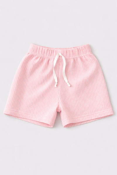 MARKOLL Κοριτσίστικο ροζ ριγέ σορτς με τσέπες και κορδόνια, καλοκαιρινό, 100%...