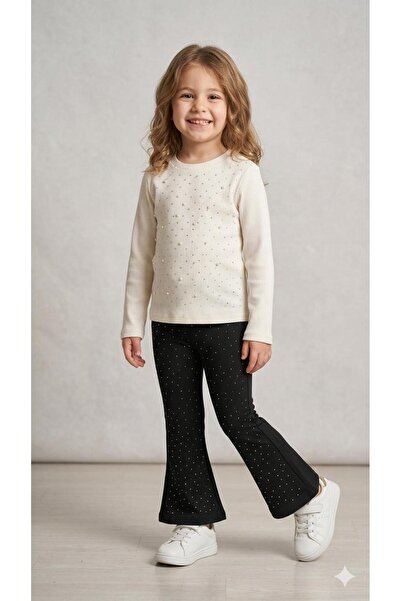 MonAlisa Kids Girl's Stone Embroidered Spanish Leggings
