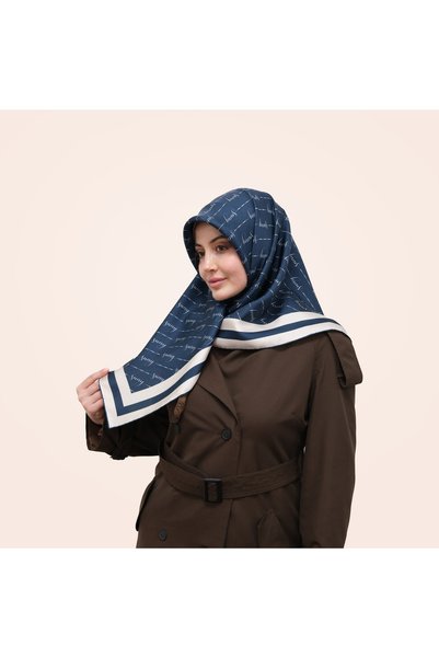 Suay İpek وشاح حرير تويل 100% من إمزا إنديجو 16 مومي مقاس 90x90